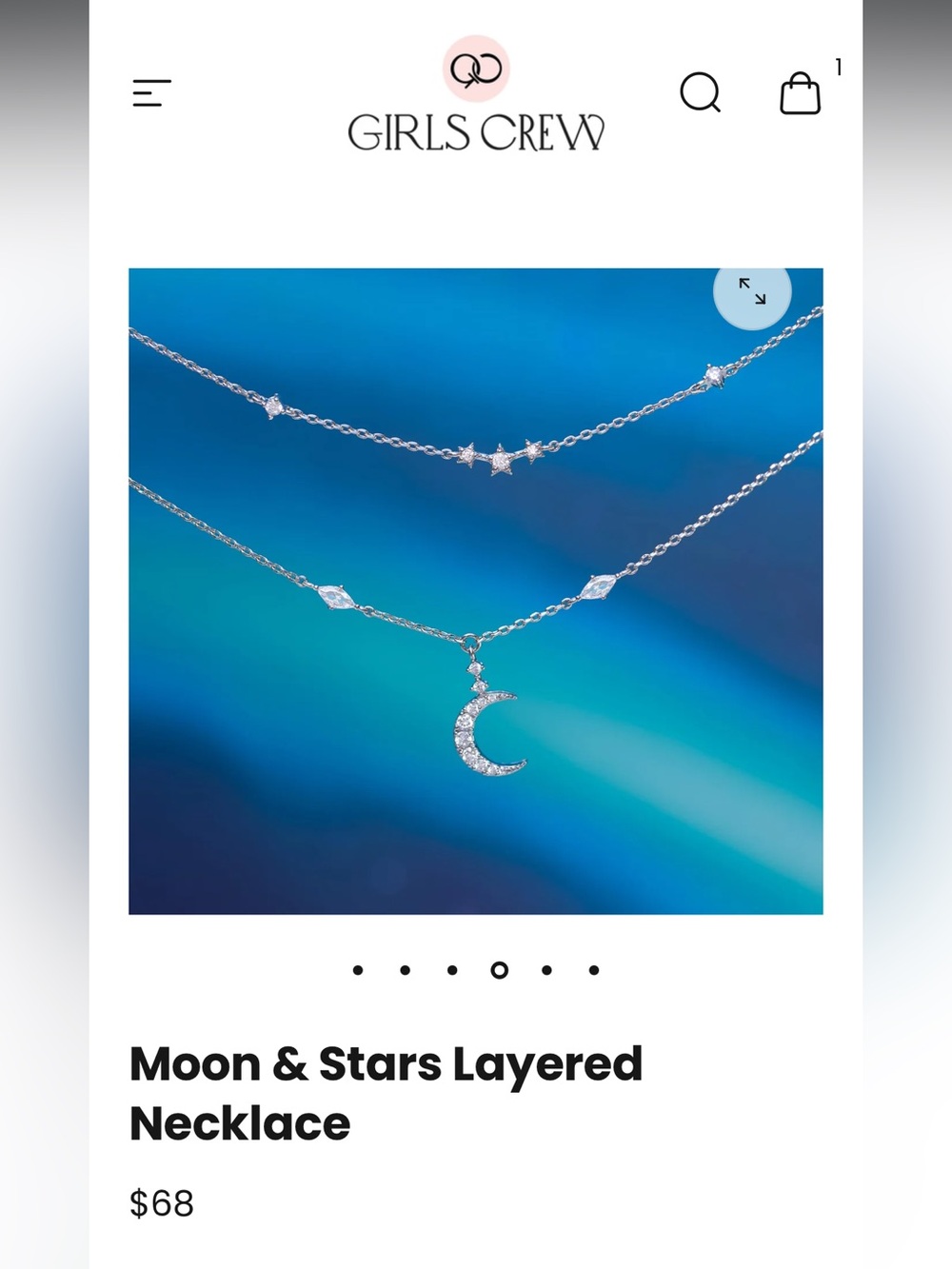 Girls Crew Moon & Stars Layered Necklace - Silver